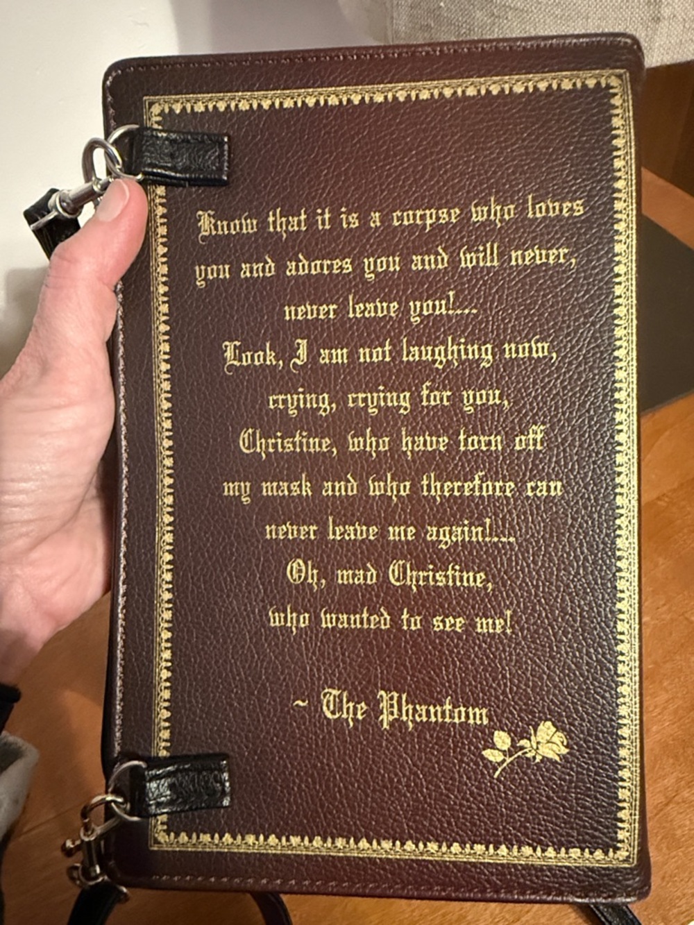 The Phantom of the Opera Graphic Crossbody Bag - Black/Burgundy - Picture 4 of 10